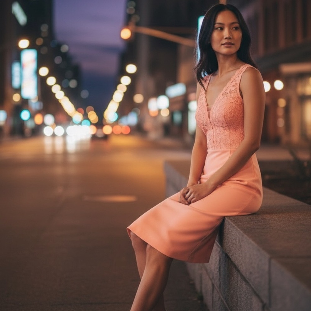 Grace Karin Lace Dress Midi Coral Evening/Special Occasion Size-S NWT - Picture 3 of 12